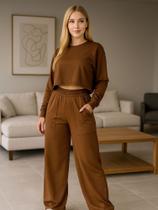 Conjunto Moletinho Blusa com Manga Longa e Calça - c12 WIDE + SAMANTHA Conjunto Moletinho Blusa com Manga Longa e Calça - c12 WIDE + SAMANTHA