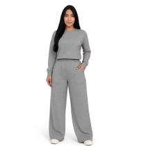 Conjunto Moletinho Blusa com Manga Longa e Calça - c15 SAMANTHA + WIDE Conjunto Moletinho Blusa com Manga Longa e Calça - c15 SAMANTHA + WIDE