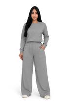 Conjunto Moletinho Blusa com Manga Longa e Calça Wide Leg e Samantha- c12 WIDE LEG + SAMANTHA Conjunto Moletinho Blusa com Manga Longa e Calça Wide Leg e Samantha- c12 WIDE LEG + SAMANTHA
