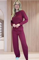 Conjunto Moletinho Feminino Blusa Manga Longa e Calça com Bolsos Conjunto Moletinho Feminino Blusa Manga Longa e Calça com Bolsos