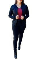Conjunto Moletinho Feminino Calça e Jaqueta Bomber Zíper em Algodão Conjunto Moletinho Feminino Calça e Jaqueta Bomber Zíper em Algodão