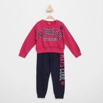 Conjunto Moletinho Infantil Kyly Blusa Cropped e Calça Jogging Always Feminino