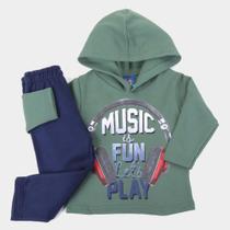 Conjunto Moletinho Infantil Pipa Music Play Com Capuz Masculino Conjunto Moletinho Infantil Pipa Music Play Com Capuz Masculino