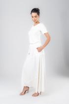 Conjunto moletinho soft touch saia longa e blusa - Off White