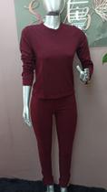Conjunto moletinho tamanho M/G cores marsala e cinza