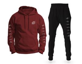 Conjunto Moletom Aldeia Naruto Anime Blusa Calça Full Conjunto Moletom Aldeia Naruto Anime Blusa Calça Full