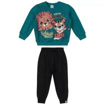 Conjunto Moletom Animais Verde Tam 04 - Zig Zig Zaa Malwee (12610)