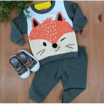 Conjunto moletom bebê masculino e feminino modelos variádos