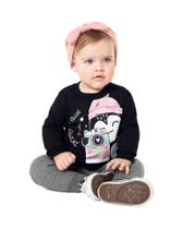 Conjunto Moletom Bebê Menina Infantil Flanelado Inverno cpunho Quentinho Click Malwee