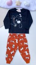 Conjunto Moletom Bebê Menino Cachorrinho Brandili Cor:PretoTamanho:G