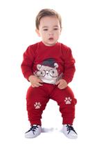 Conjunto Moletom Bebê Menino Casaco Vermelho Urso Óculos e Calça Patinha Vermelha Conjunto Moletom Bebê Menino Casaco Vermelho Urso Óculos e Calça Patinha Vermelha