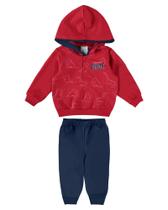 Conjunto Moletom Bebê Menino Infantil Flanelado cCapuz Universo Espaço Malwee