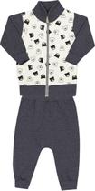 Conjunto Moletom Bebê Menino Inverno Hrradinhos M Off White