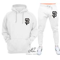 Conjunto Moletom Blusa de Frio Estampado Personalizado SF Unissex Linha Premium