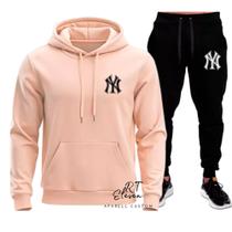 Conjunto Moletom Blusa de Frio Estampado Presonalizado NY New York Unissex Malha 100% Algodao