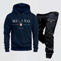 Conjunto Moletom Blusa Frio Calça Milano Italy Abrigo Inverno