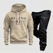 Conjunto Moletom Blusa Frio Calça Milano Italy Abrigo Inverno