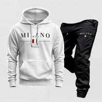 Conjunto Moletom Blusa Frio Calça Milano Italy Abrigo Inverno