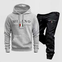 Conjunto Moletom Blusa Frio Calça Milano Italy Abrigo Inverno