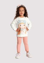 Conjunto Moletom Blusão e Calça Molecotton Branco Off White