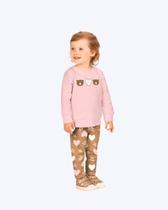 Conjunto Moletom Bordado e Calça Legging Bebê Menina Kyly 1001517