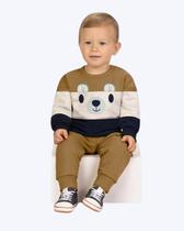 Conjunto Moletom Bordado Ursinho Infantil Masculino Milon 2001453 Conjunto Moletom Bordado Ursinho Infantil Masculino Milon 2001453