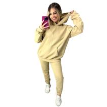 Conjunto moletom calça e capuz feminino e masculino unissex inverno