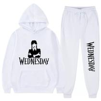 Conjunto Moletom + Calça Jogger Wandinha Série Familia Addams Unissex Conjunto Moletom + Calça Jogger Wandinha Série Familia Addams Unissex