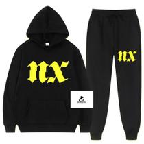 Conjunto Moletom Canguru + Calça Jogger NX Zero Banda de Rock Unissex Conjunto Moletom Canguru + Calça Jogger NX Zero Banda de Rock Unissex