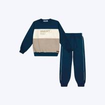 Conjunto Moletom Casual Infantil Menino Divertto 17847 Azul Marinho
