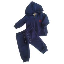 Conjunto Moletom com Capuz Bebe Infantil Jaqueta + Calça Jogger com Cordão Frontal e Elastico