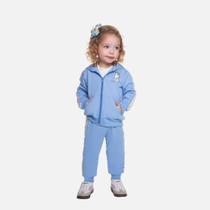Conjunto Moletom Com Capuz E Calça Moletom Unicórnio Infantil Menina Have Fun 29407 Azul Claro