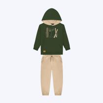 Conjunto Moletom Com Capuz Infantil Menino Milon 2000830 Verde