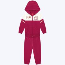 Conjunto Moletom com Capuz Rosa Infantil Menina Kyly 1000797