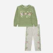 Conjunto Moletom Com Pelúcia E Calça Legging Em Termoskin Bebê Menina Infanti 79626 Verde Conjunto Moletom Com Pelúcia E Calça Legging Em Termoskin Bebê Menina Infanti 79626 Verde