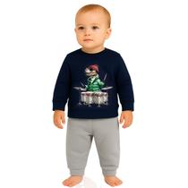 Conjunto Moletom Com Punhos Infantil Menino Estampado Kyly Conjunto Moletom Com Punhos Infantil Menino Estampado Kyly
