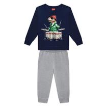 Conjunto Moletom Com Punhos Infantil Menino Estampado Kyly