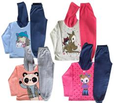 Conjunto moletom com touca infantil meninas kit com 2 Conjunto moletom com touca infantil meninas kit com 2