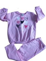 Conjunto Moletom Cor Rosa Sugar Corações