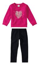 Conjunto Moletom Coração Brilhante Conjunto Moletom Coração Brilhante
