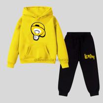 Conjunto Moletom Do Leozin Infantil Lampada Amarelo Lançamento