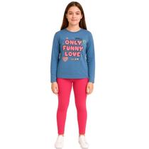 Conjunto Moletom e Calça Juvenil Menina Estampado Glitter Algodão Brandili Conjunto Moletom e Calça Juvenil Menina Estampado Glitter Algodão Brandili