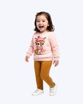 Conjunto Moletom e Calça Legging Infantil Feminino Kyly 1001513