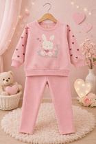 Conjunto moletom e calça legging kely kety coelhinha rosa