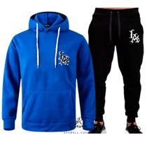 Conjunto Moletom Estampado Personalizado LA Unissex Malha 100% Algodao Linha Premium