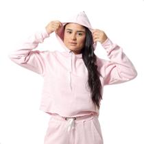 Conjunto Moletom Feminino Blusa Cropped e Calça Flanelada Moda Inverno
