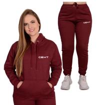 Conjunto Moletom Feminino Blusa E Calça Peluciado Academia - Methodic