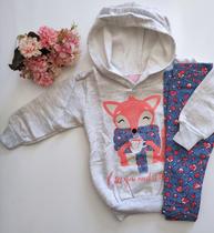 Conjunto moletom feminino infantil inverno - roupa bebê