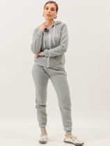Conjunto Moletom Feminino Roupas De Frio Feminina Blusa Canguru Zíper C/ Capuz Calça Moda Inverno
