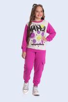 Conjunto Moletom Flanelado Infantil Inverno Calça com Bolso